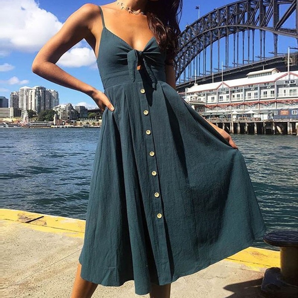 ❗️LAST ONE❗️Blue Prairie Midi Dress [N] - Picture 3 of 6